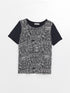 LC Waikiki Crew Neck Patterned Short Sleeve Women's T-shirt
